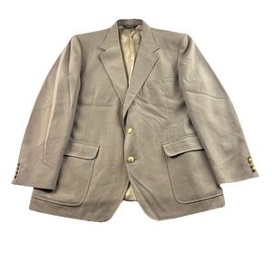 Vintage Sutter & Grant Blazer Mens 44R Gray Sport Coat Gold Buttons USA Made